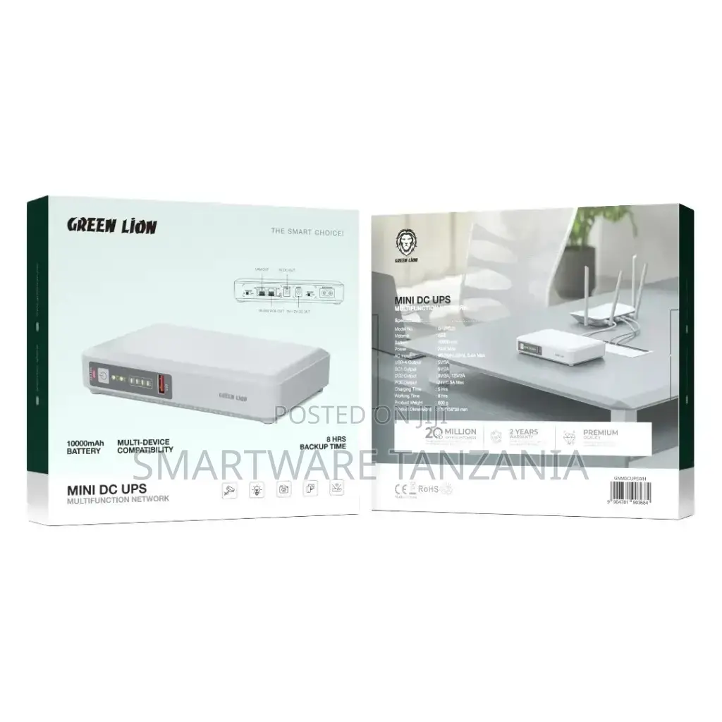 Green Lion Mini Dc Ups Multifunction Network - White