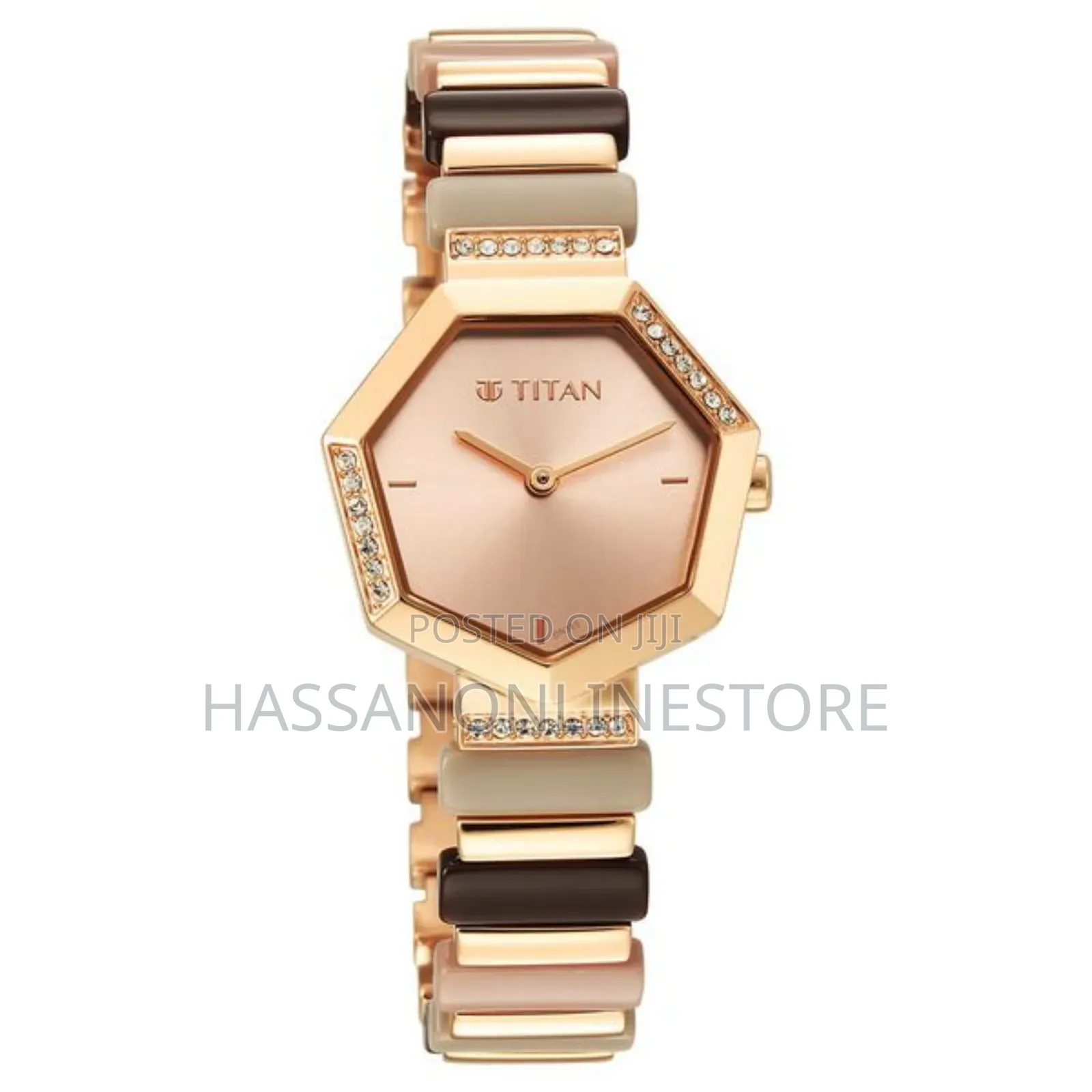 Titan Glitz Rose Gold Dial Analog Watch for Women