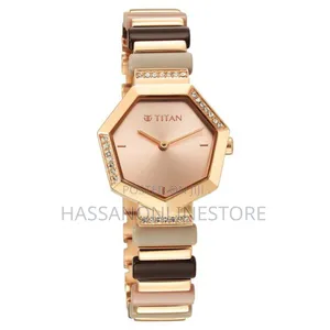 Titan Glitz Rose Gold Dial Analog Watch for Women