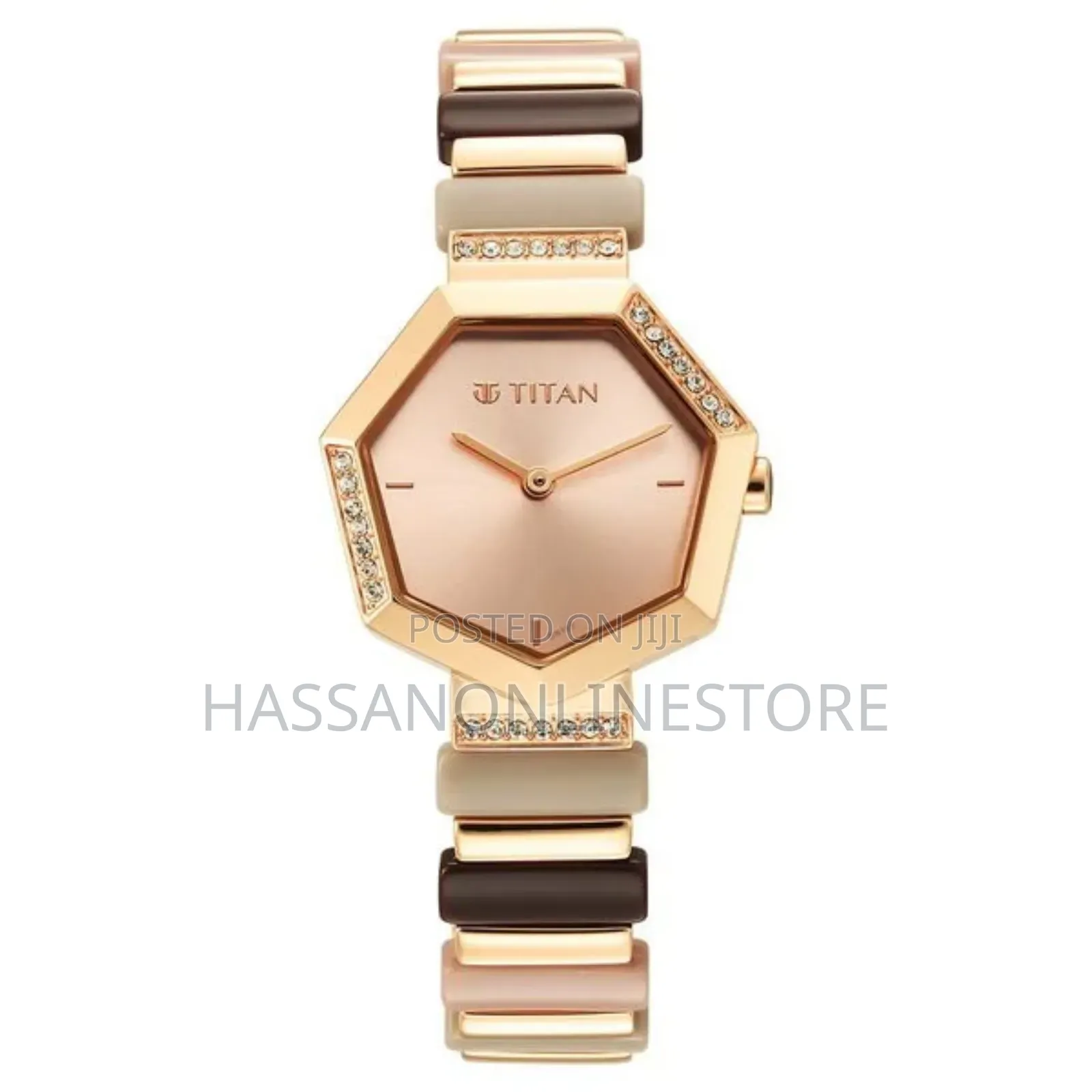 Titan Glitz Rose Gold Dial Analog Watch for Women