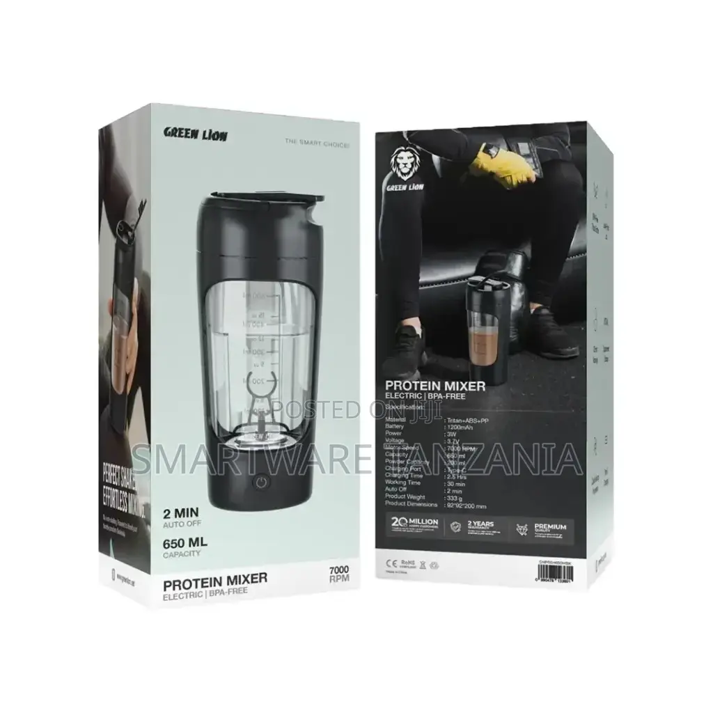 Green Lion Protein Mixer 650ml - Black