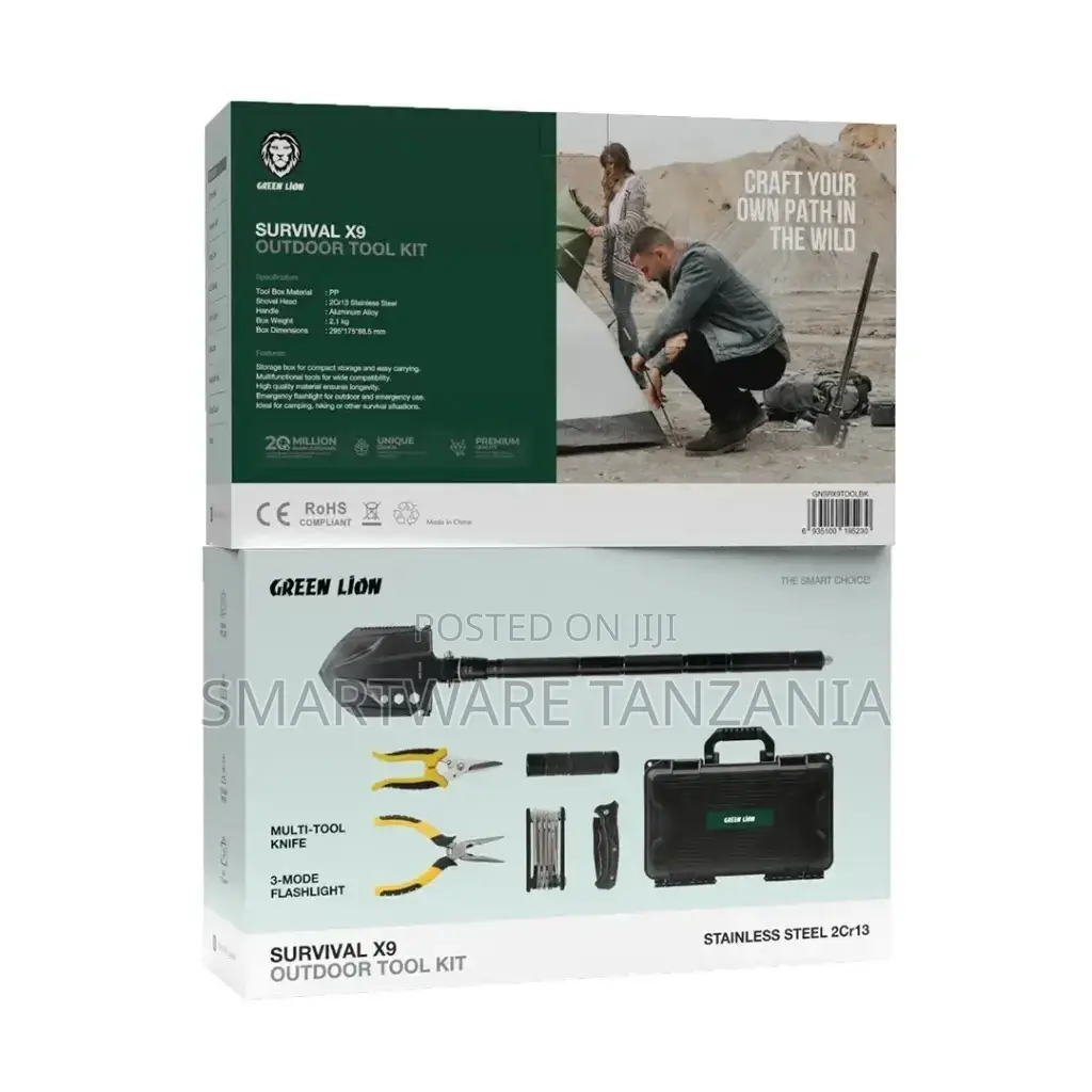 Green Lion Survival X9 Outdoor Tool Kit - Black