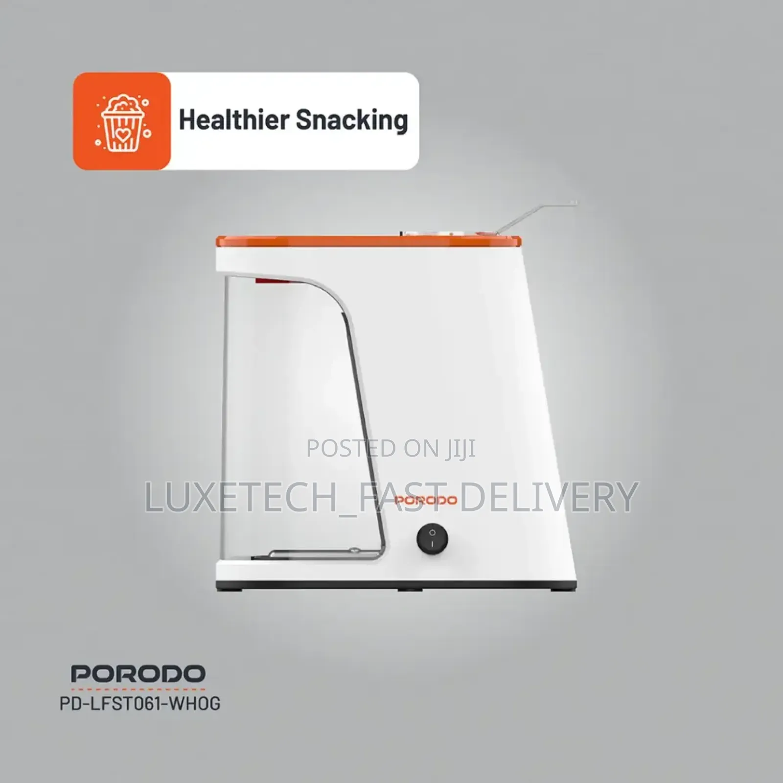Porodo Air-Popped Popcorn Maker - Oil-Free Popping