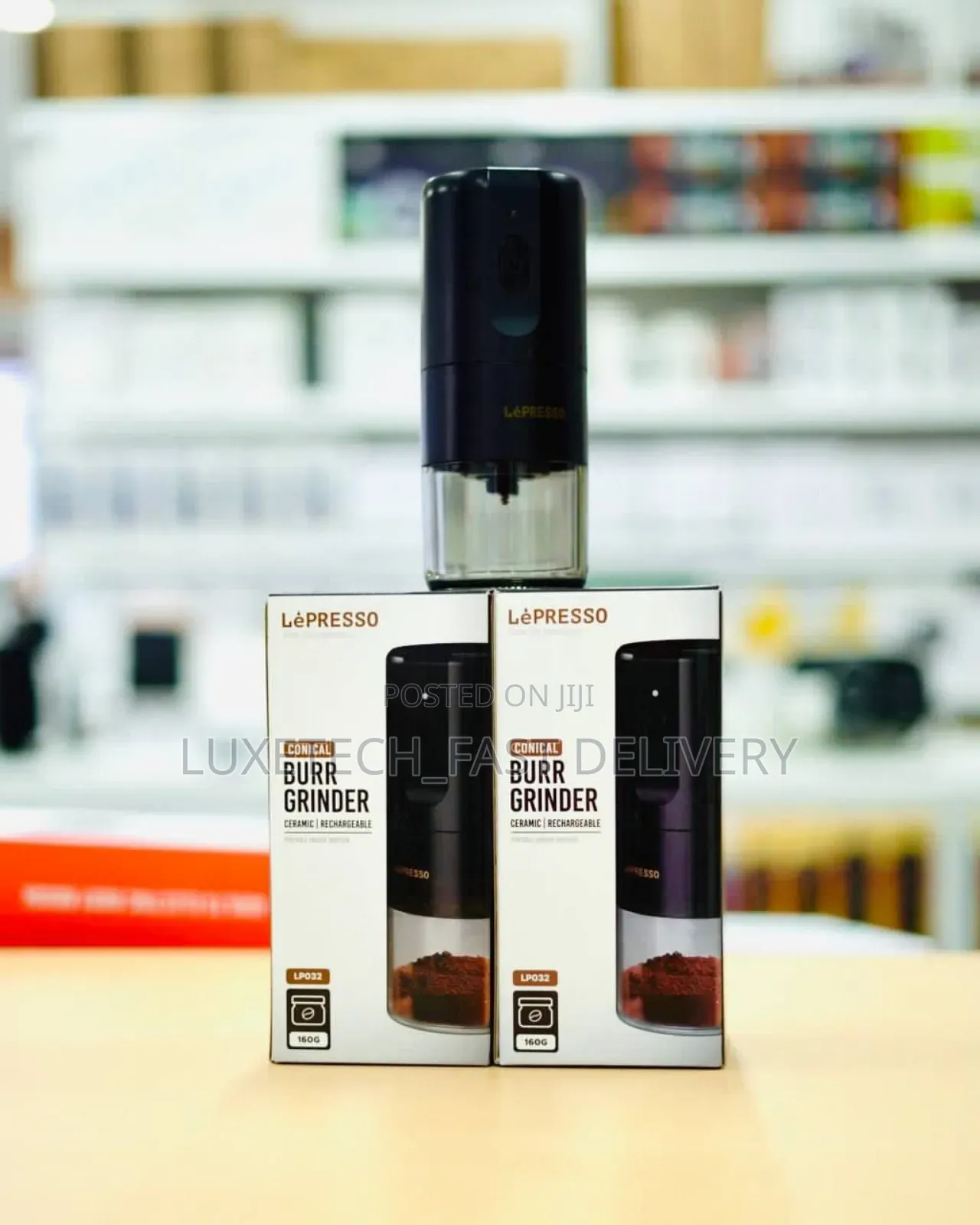 Lepresso Rechargeable Conical Burr Grinder/Coffee Grinder