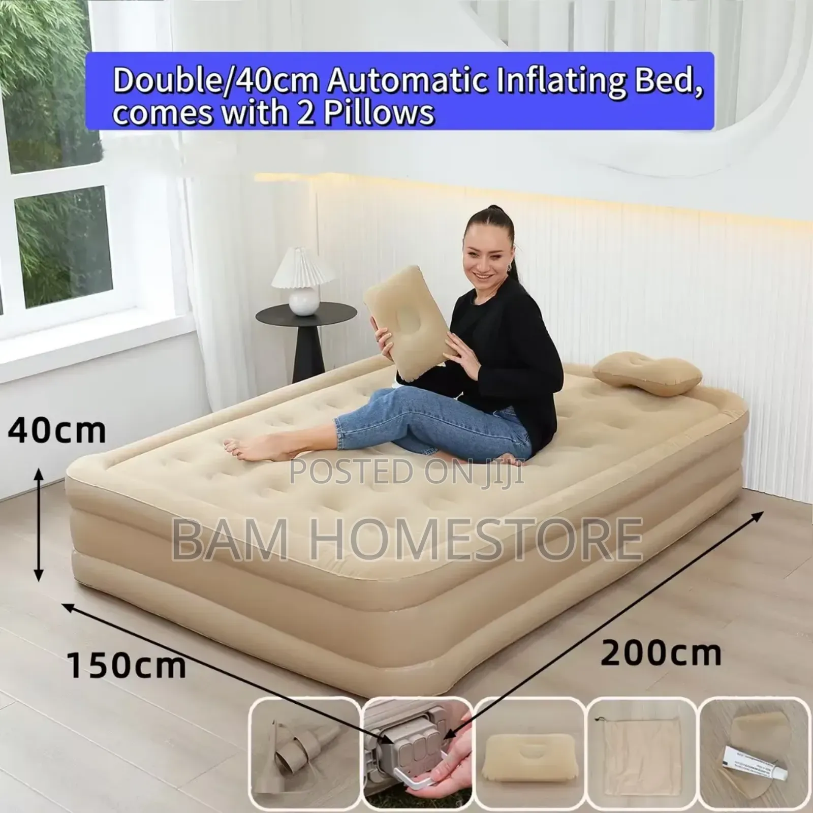 Airbed 5*6 With 2 Pillows