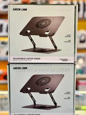 Green Lion Laptop Stand 13-17 Inch With Cooling Fan (360° Rotating)