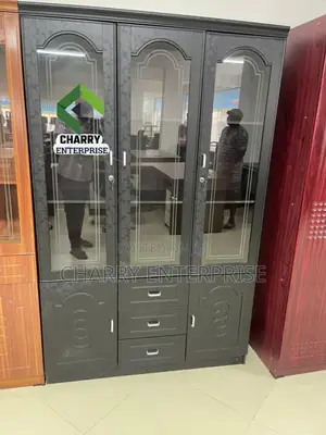 Kabati Zuri La Vyombo N.K Milango 3 Dishes Cupboard 3doors Grey
