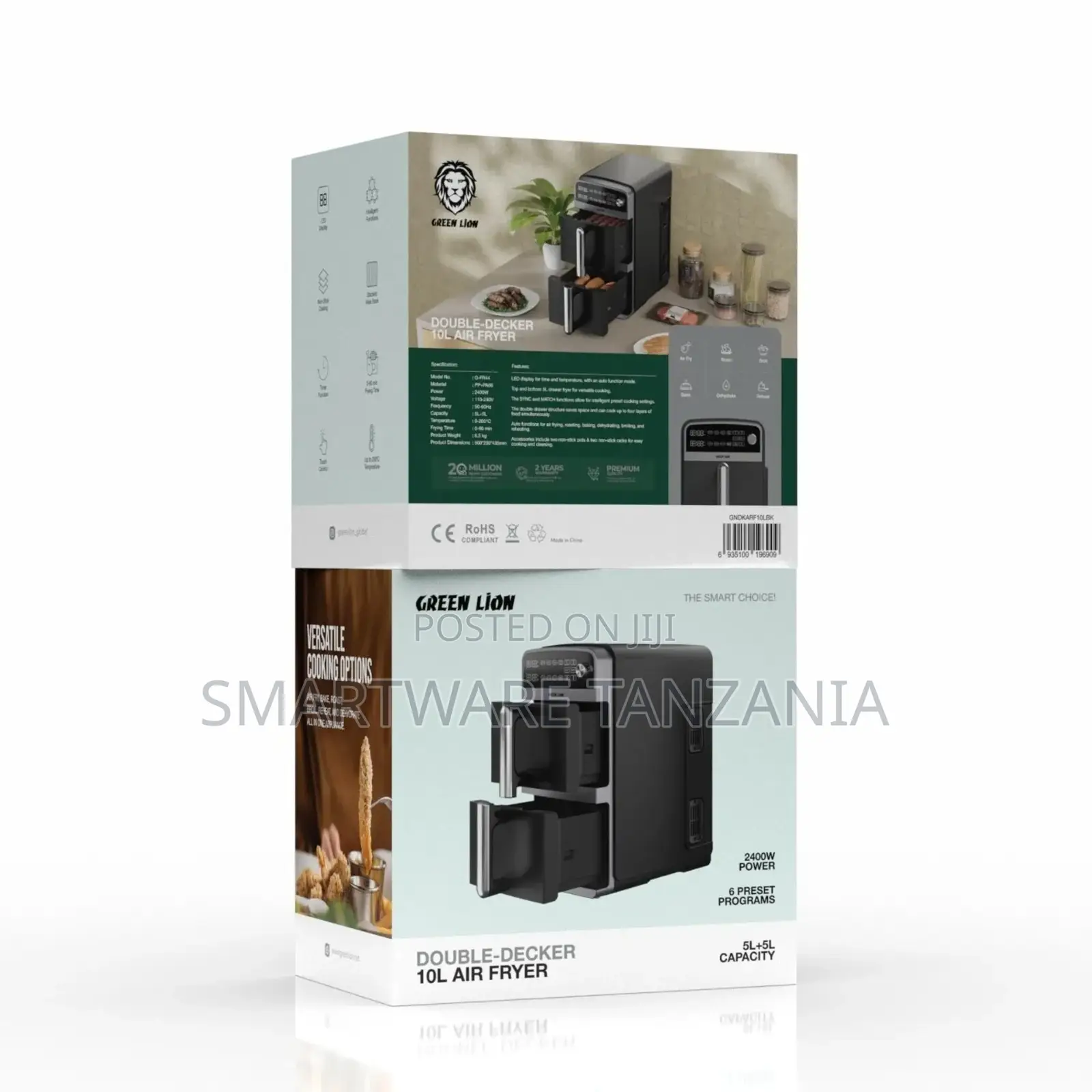 Green Lion 10l Double-Decker Air Fryer - Black