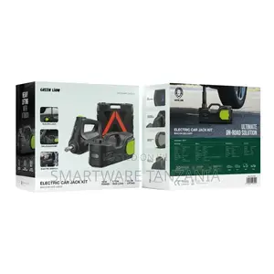 Green Lion Electric Car Jack Kit Built-in Led Light, Black