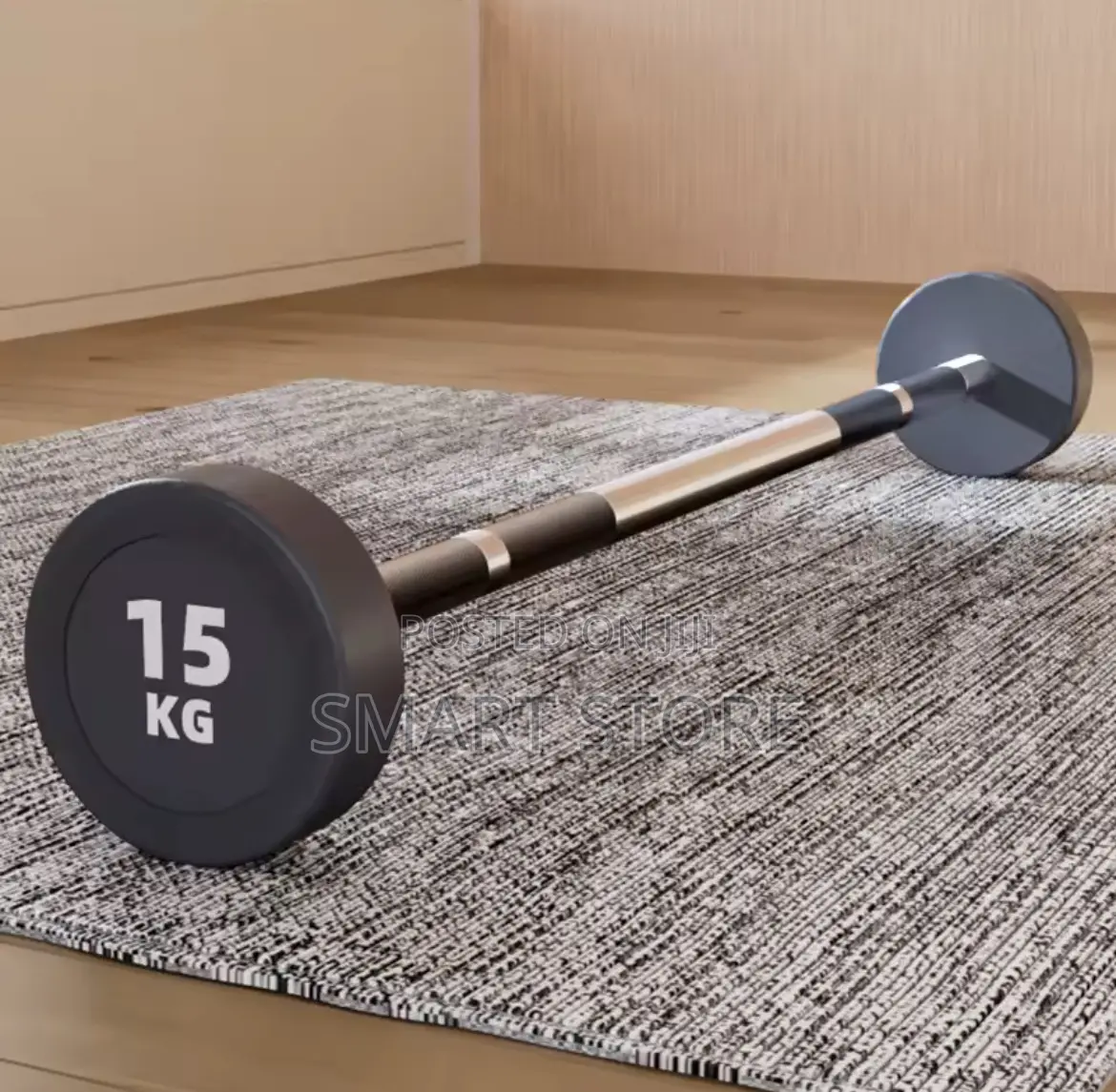 Fixed Rubber Barbell 15kg Dumbbell