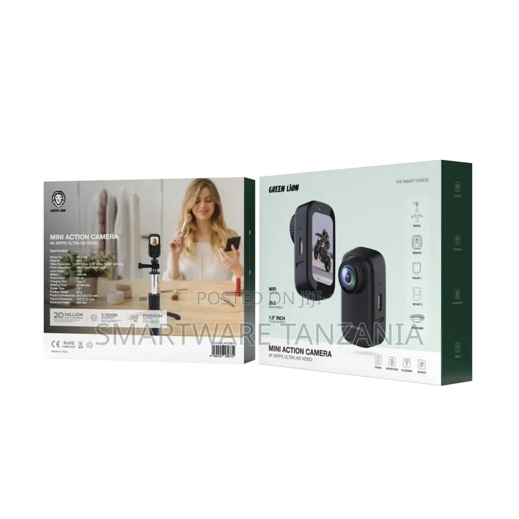 Green Lion Mini Action Camera - Black