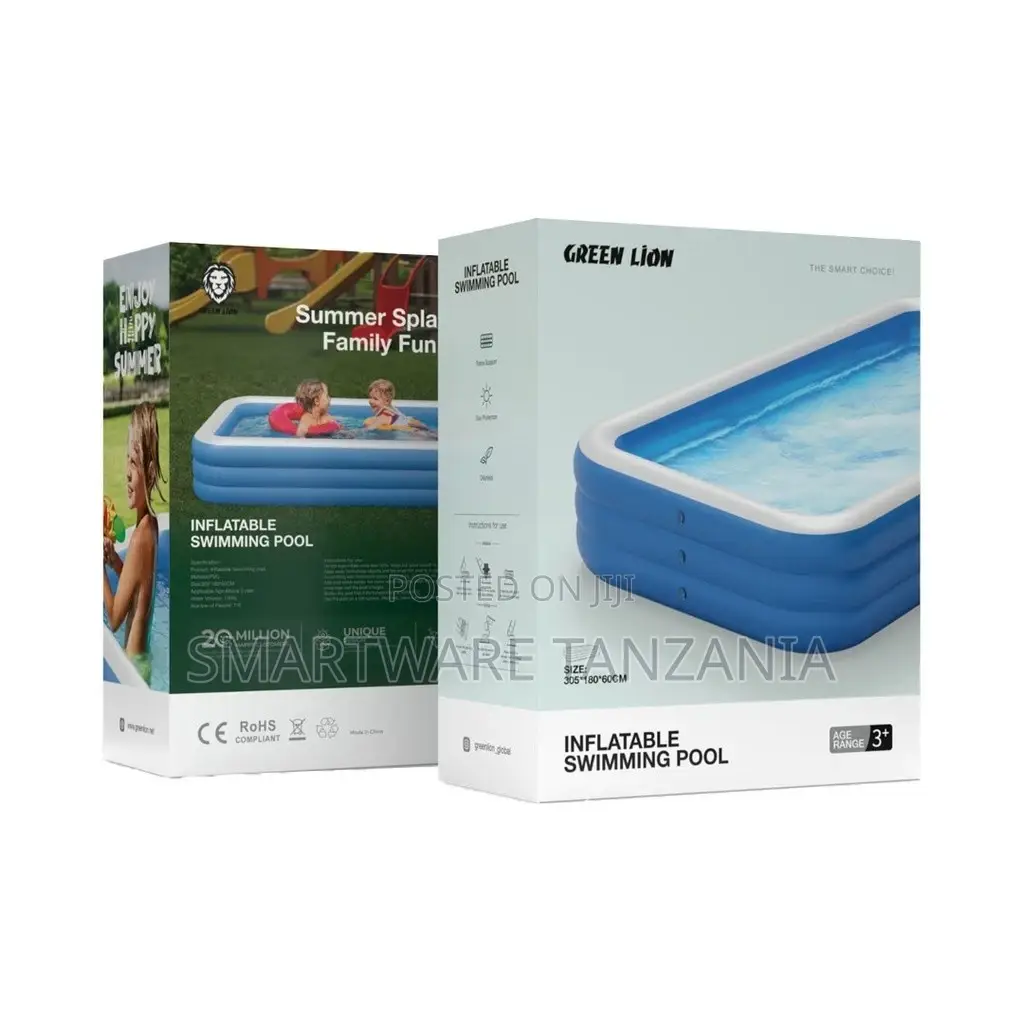 Green Lion Inflatable Big Swimming Pool - Blue