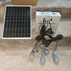 Solar Lighting Kit 20w Yenye Taa 4 Na Chaji Simu