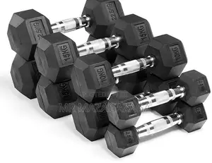 Hexagon Rubber Dumbbells 30kg