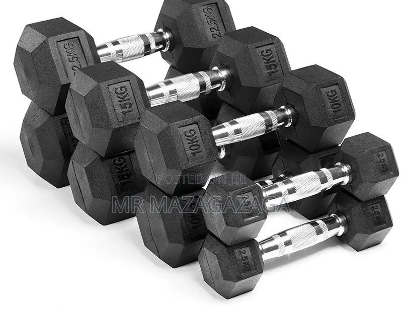 Hexagon Rubber Dumbbells 30kg