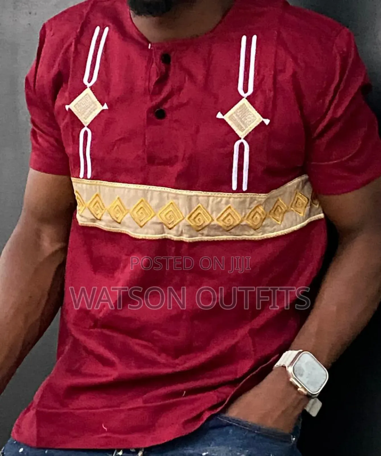 Two Buttons Design Top Men's Shirts or Shati