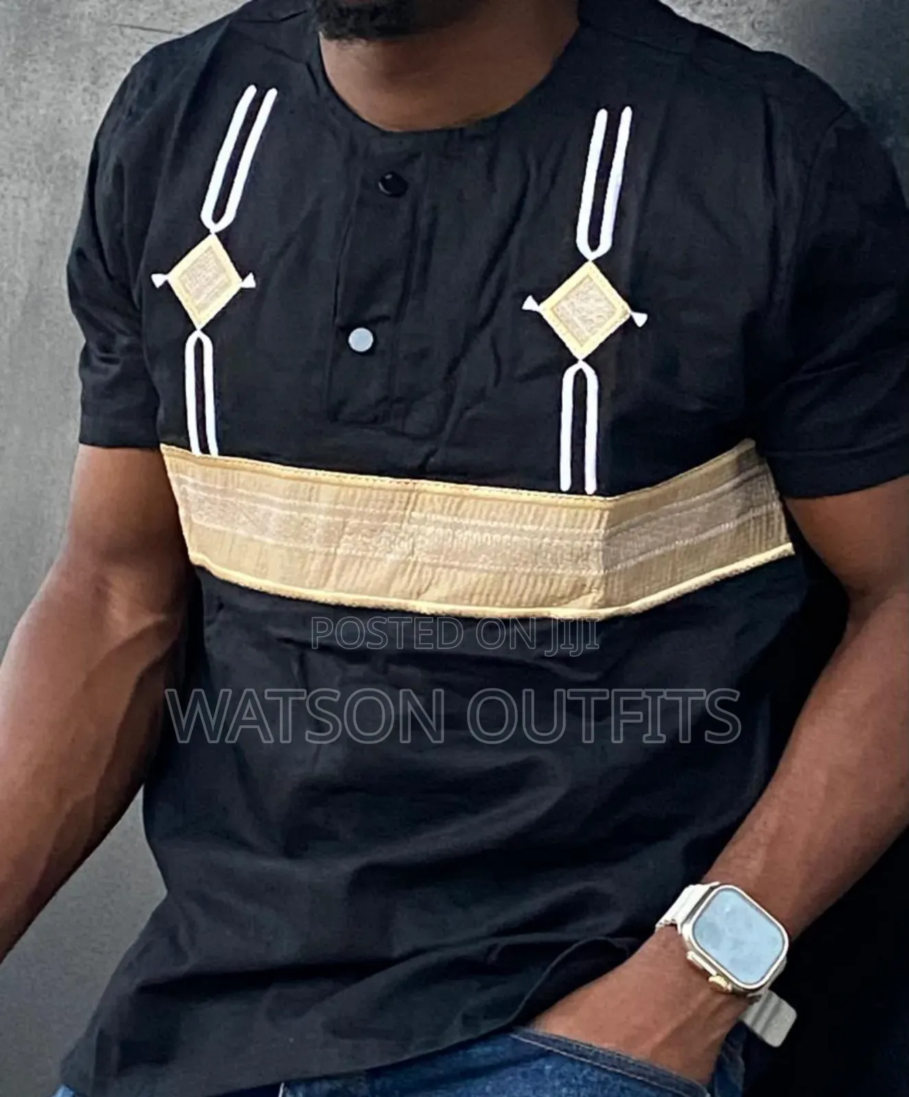 Two Buttons Design Top Men's Shirts or Shati
