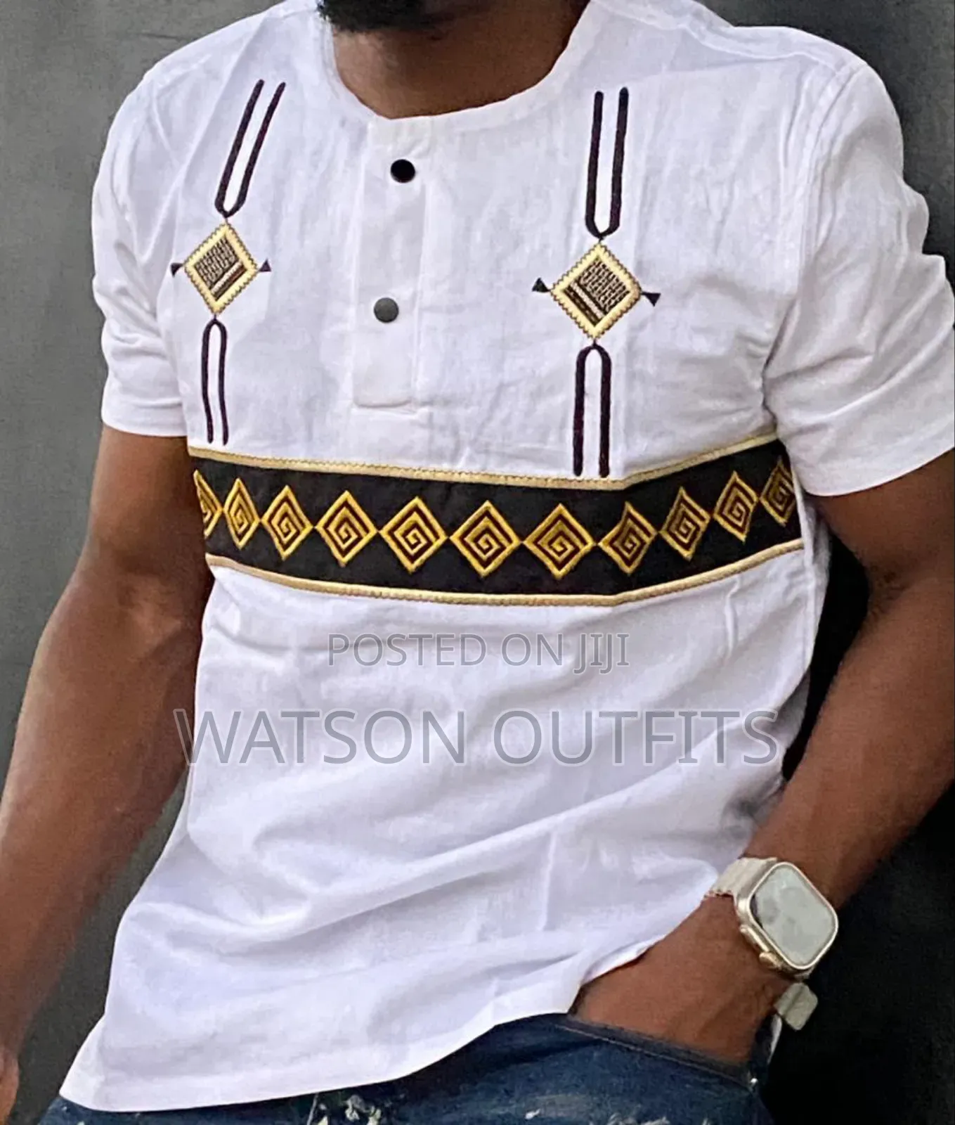 Two Buttons Design Top Men's Shirts or Shati