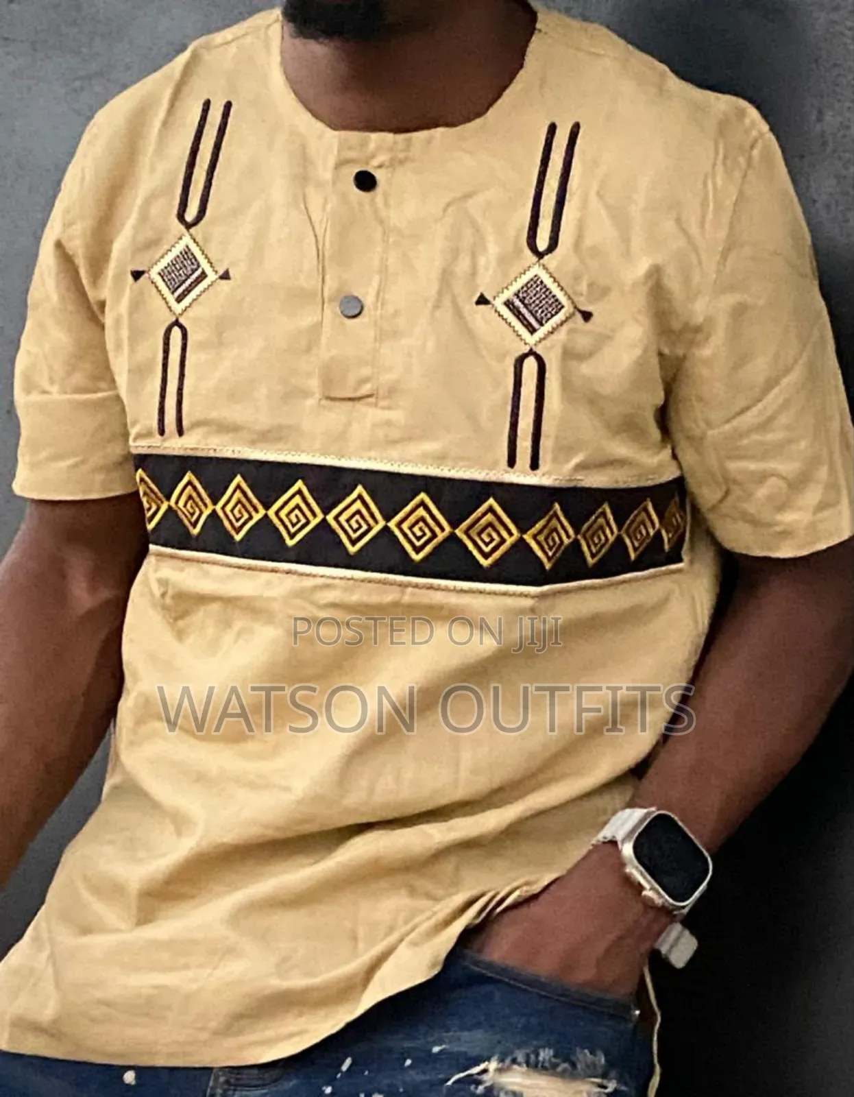 Two Buttons Design Top Men's Shirts or Shati