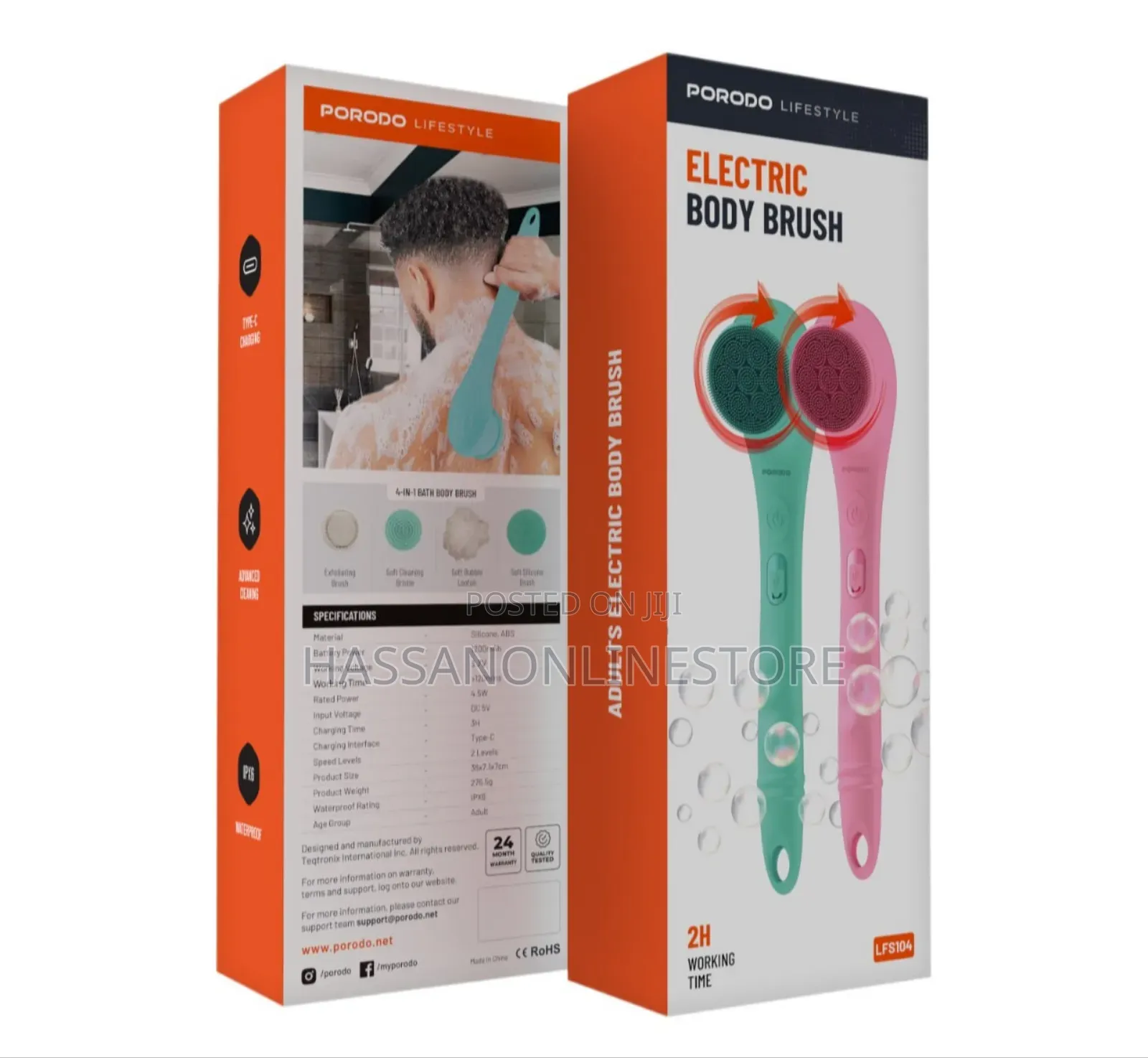 Porodo Lifestyle Electric Body Brush