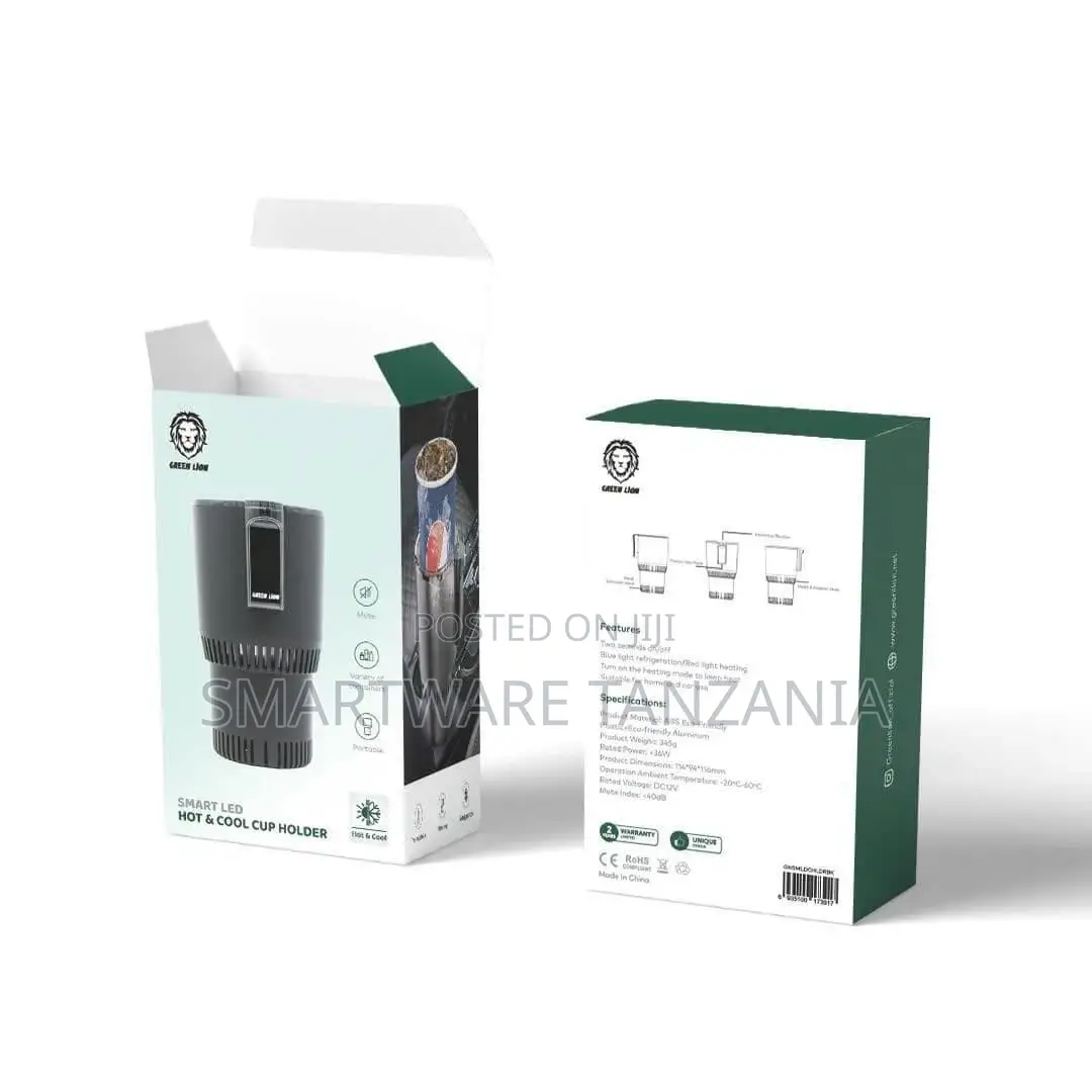 Green Lion Smart Led Hot Cool Cup Holder - Black