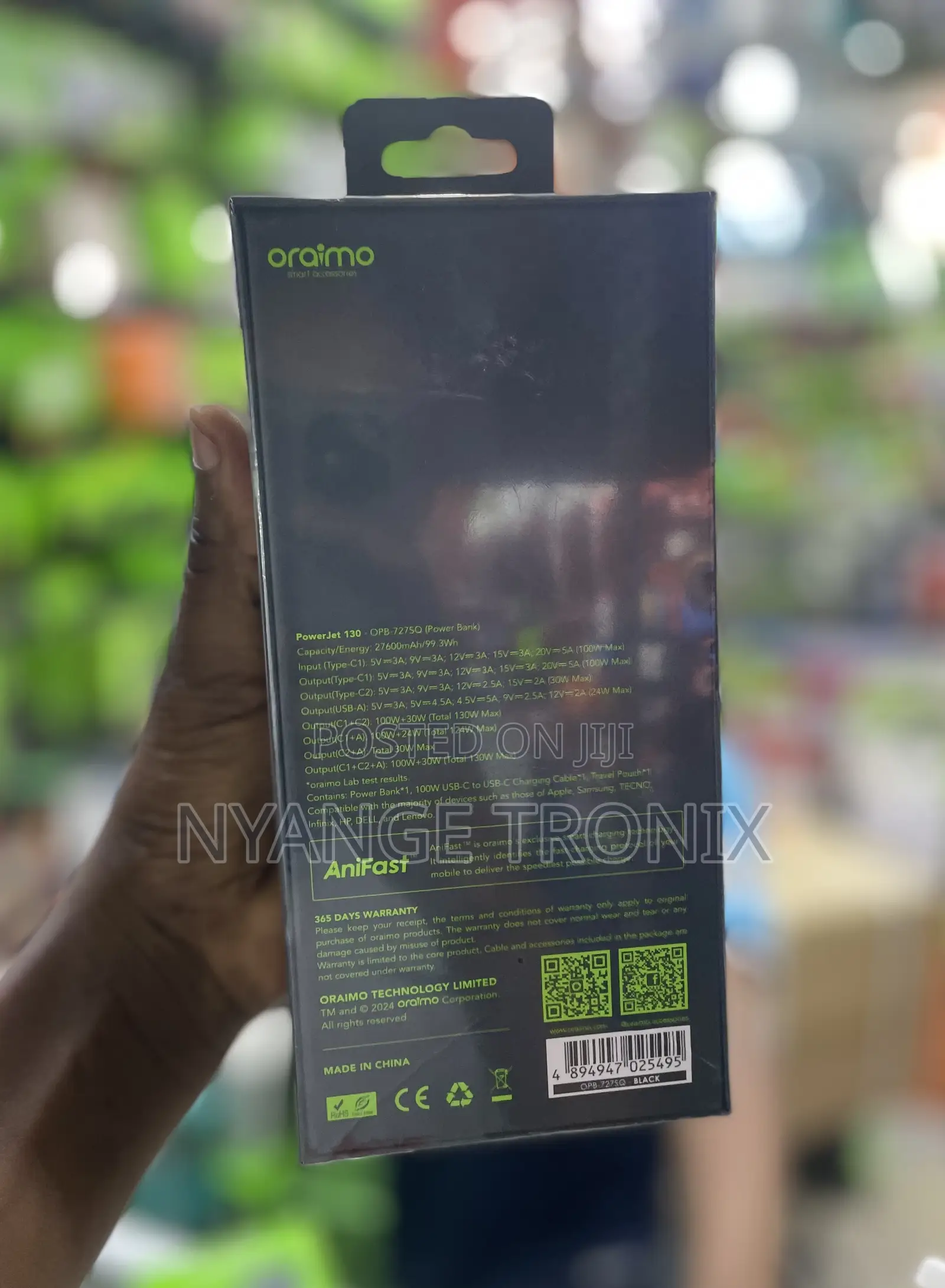 Oraimo Powerbank (Powerjet 130w 27600mah)
