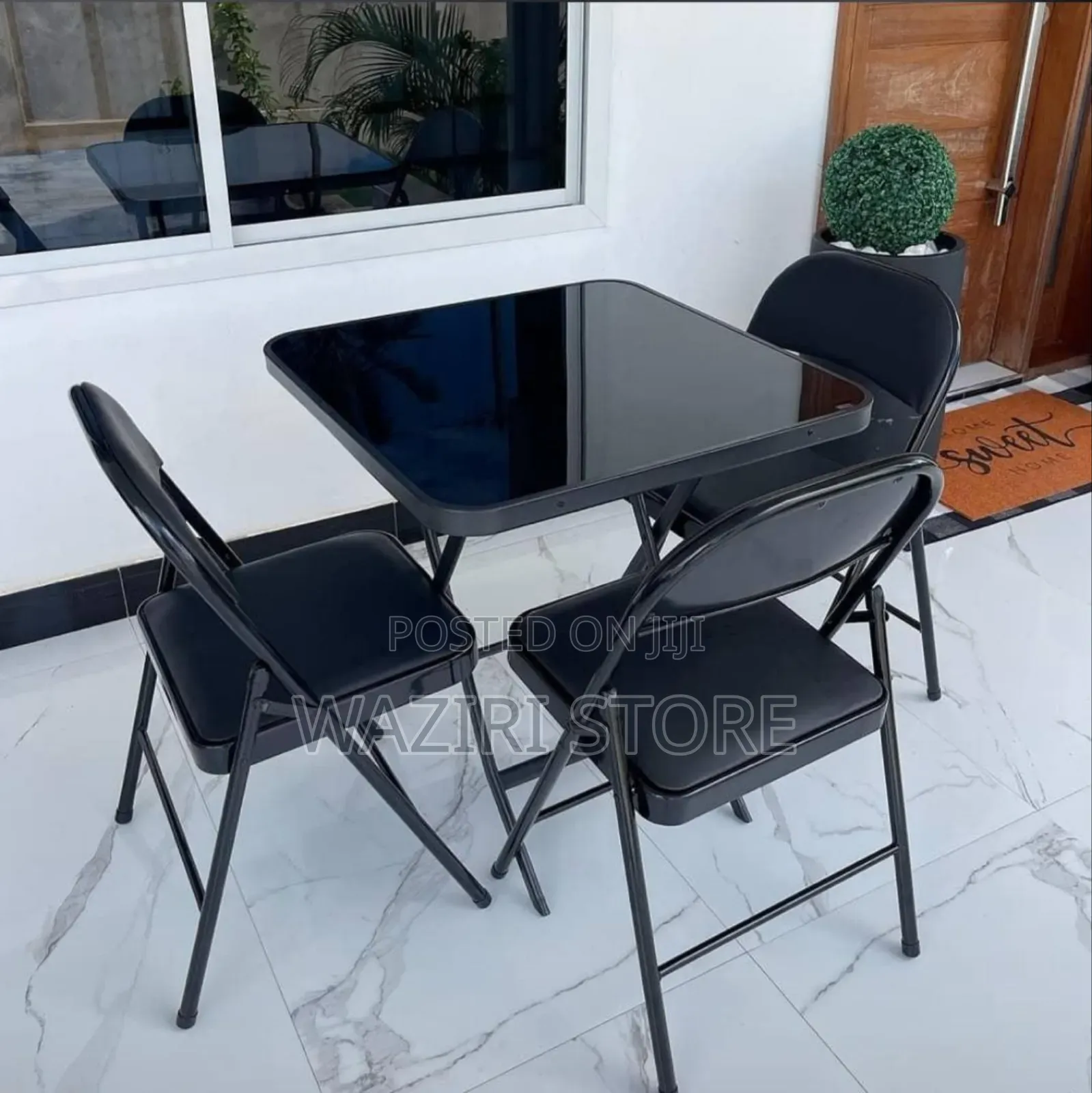 *#Folding Square Table With Tampered Glass*
Size: (102 X 22 X 80)Cm *