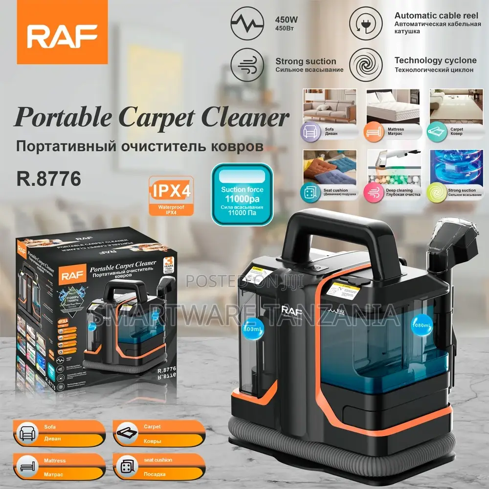 Raf Portable Carpet Cleaner Automatic Cable Reel Strong Suction