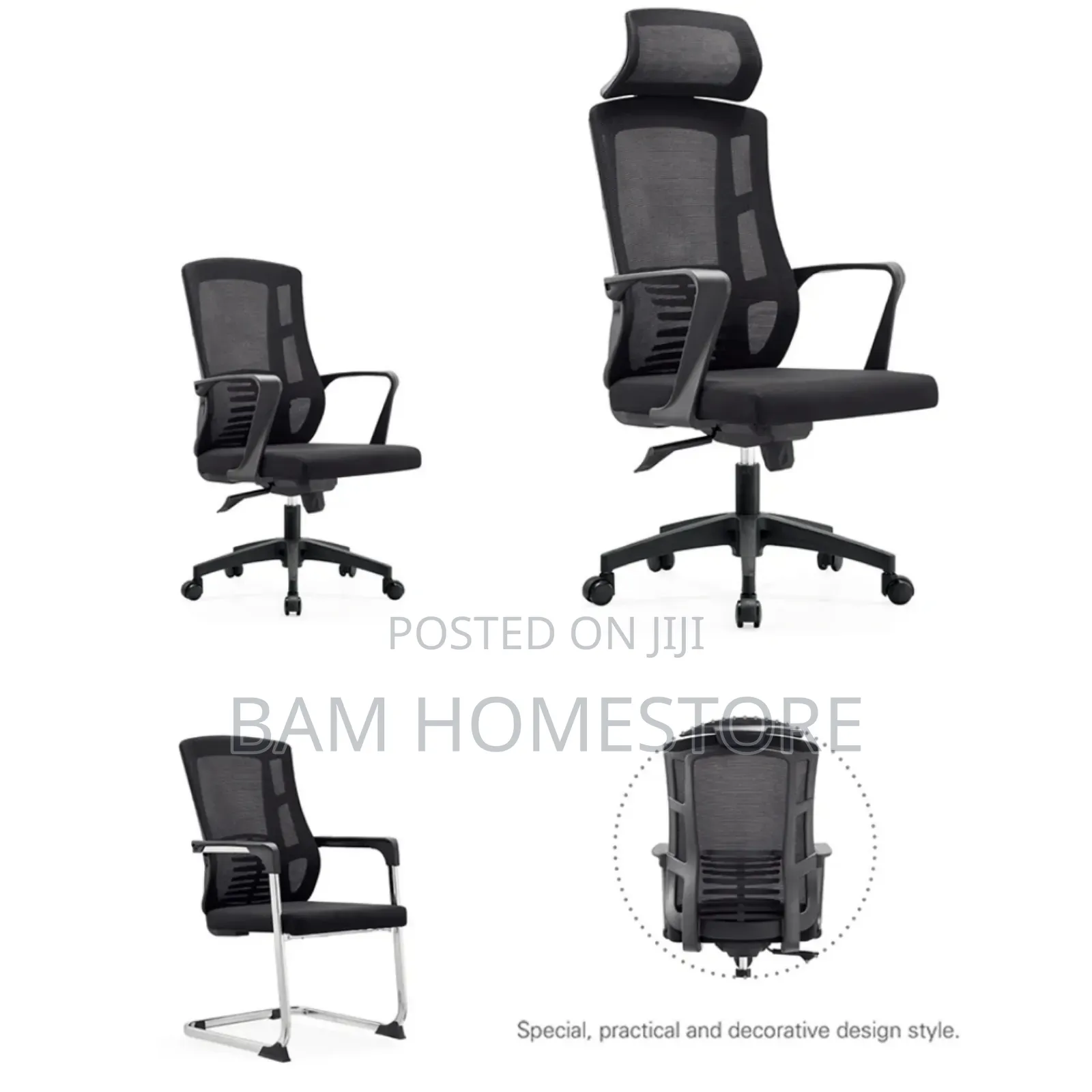 Ergonomic Mesh Office Chair With Headrest.