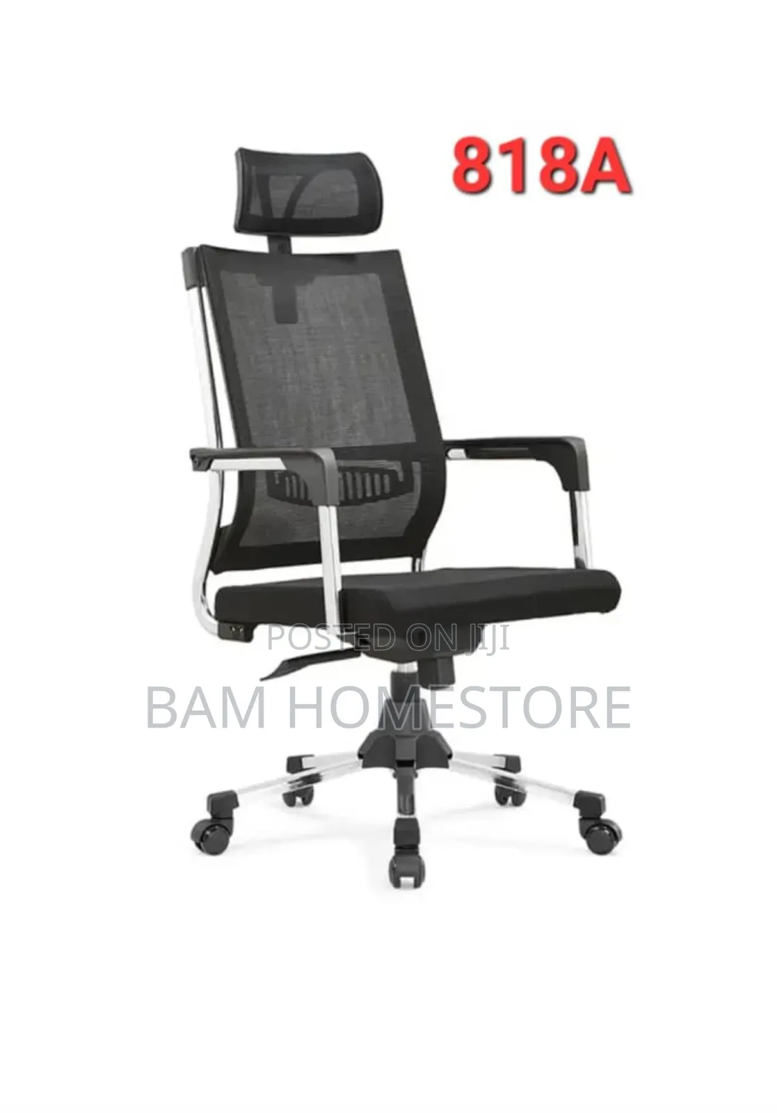 Chrome Frame High-Back Ergonomic Office Chair