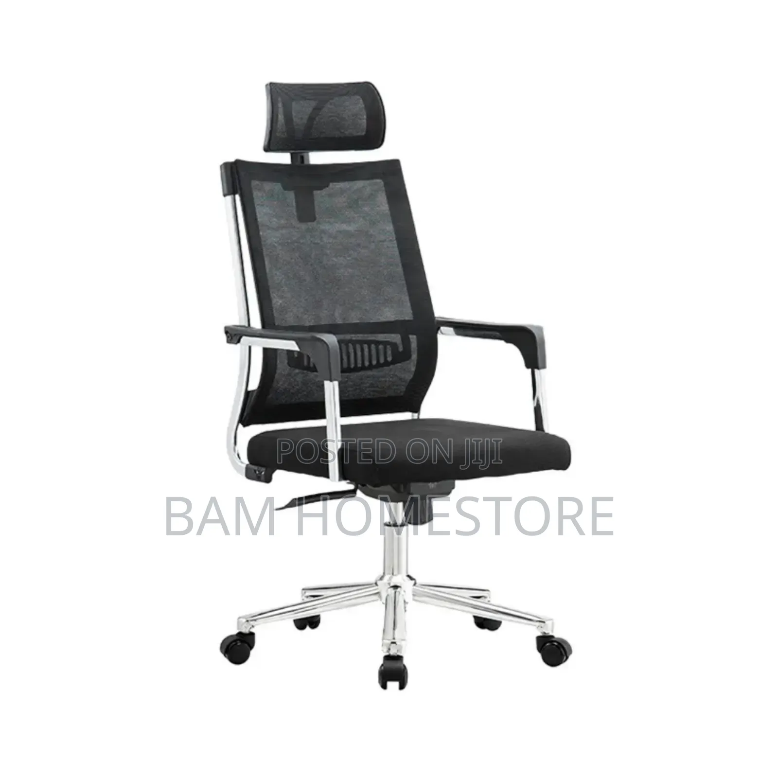 Chrome Frame High-Back Ergonomic Office Chair
