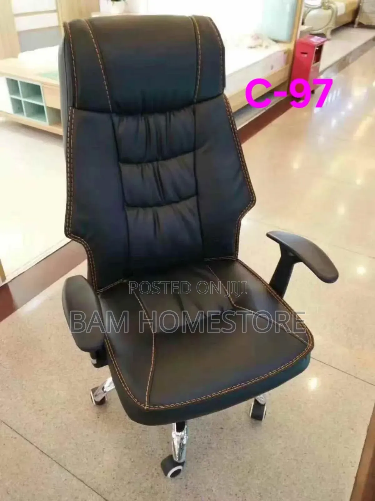 Black Faux Leather Executive Office Chair