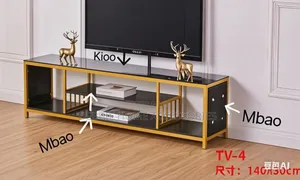 Tv Showcase With Wood and Glass Material