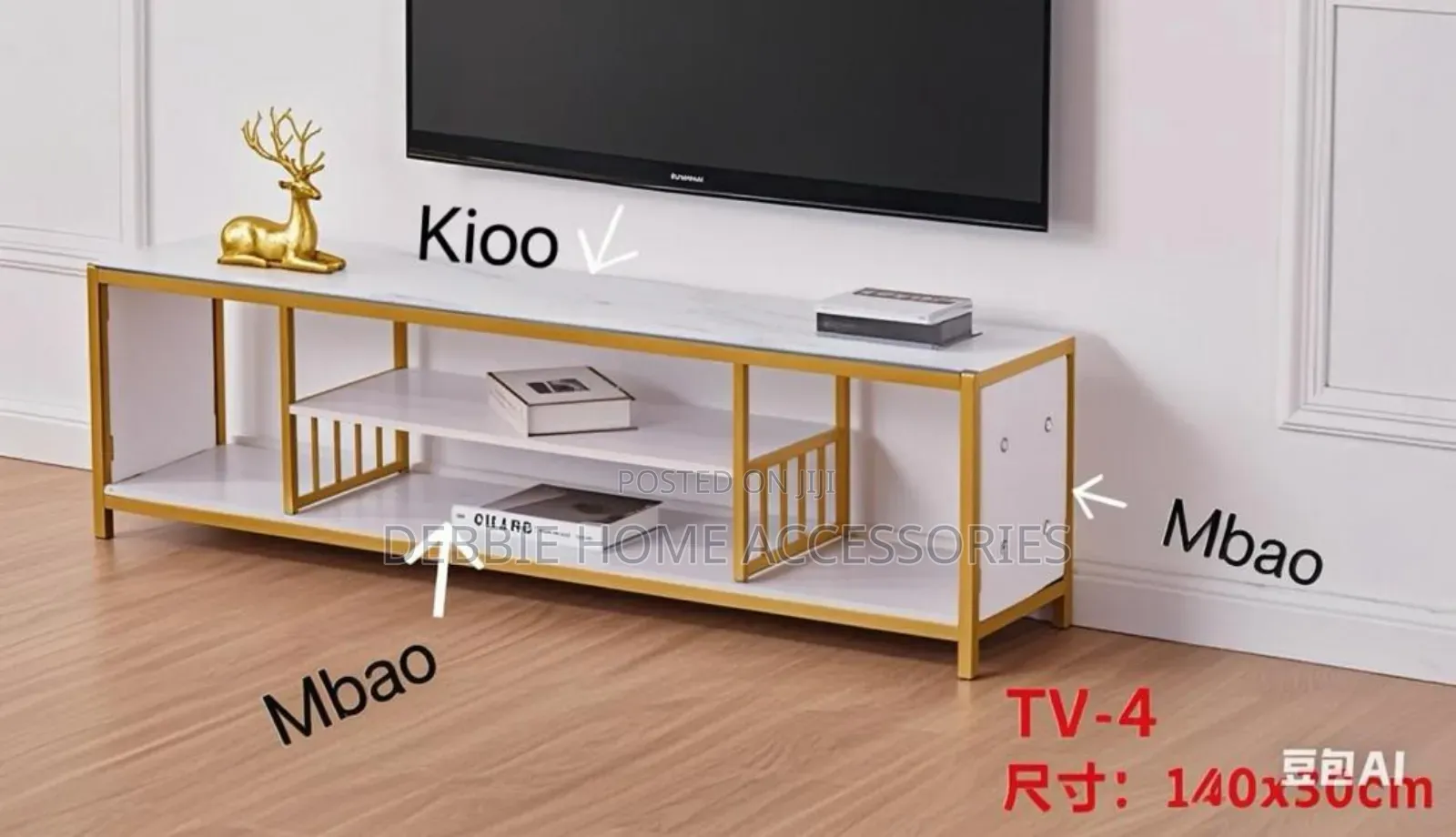 Tv Showcase With Wood and Glass Material
