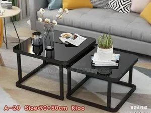 Nesting Coffee Table, Set of 2 Stackable Side End Tables Marble