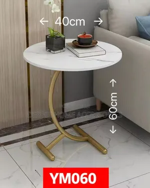 Side Table With Wooden Marble Top