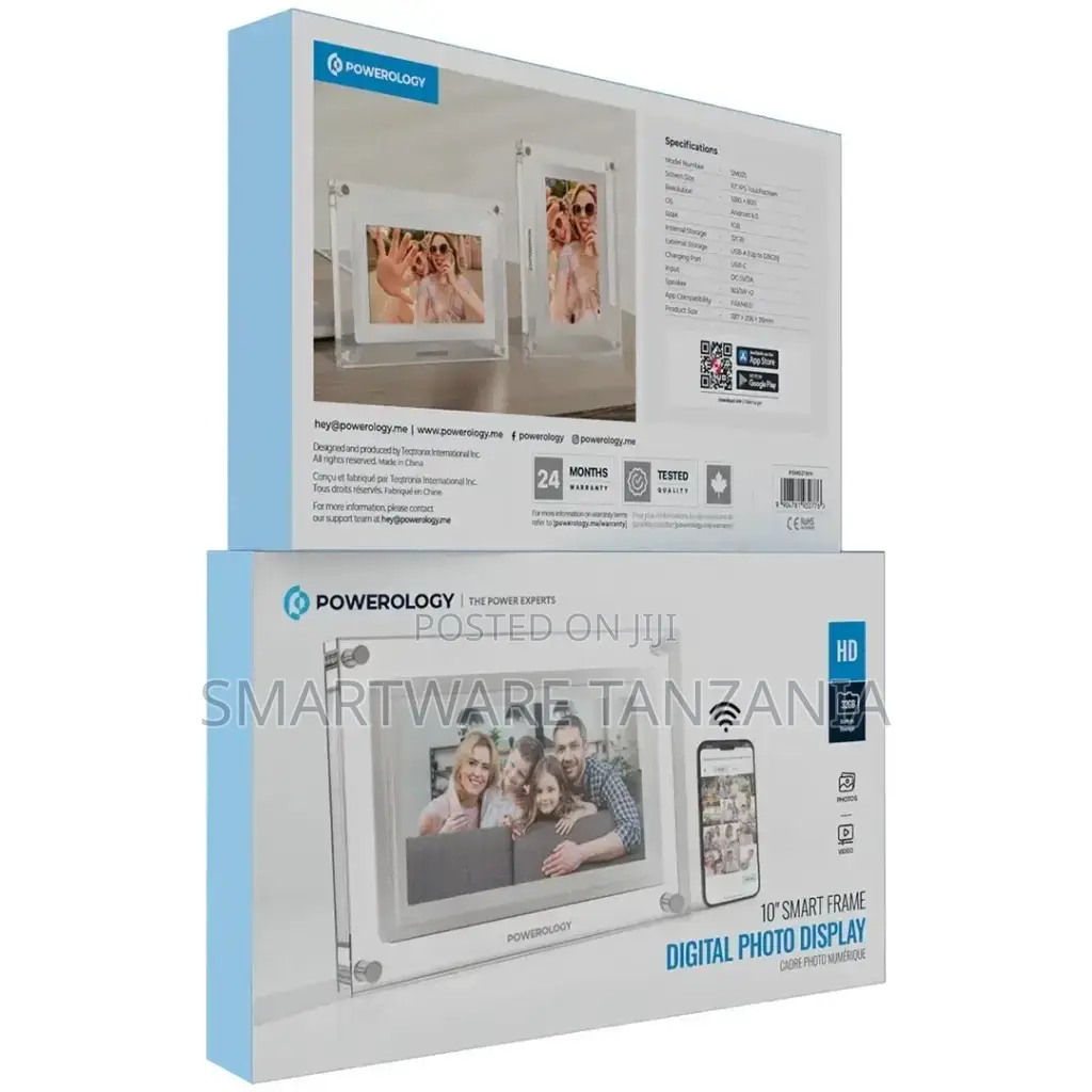 Powerology 10'' Smart Frame Digital Photo Display - White