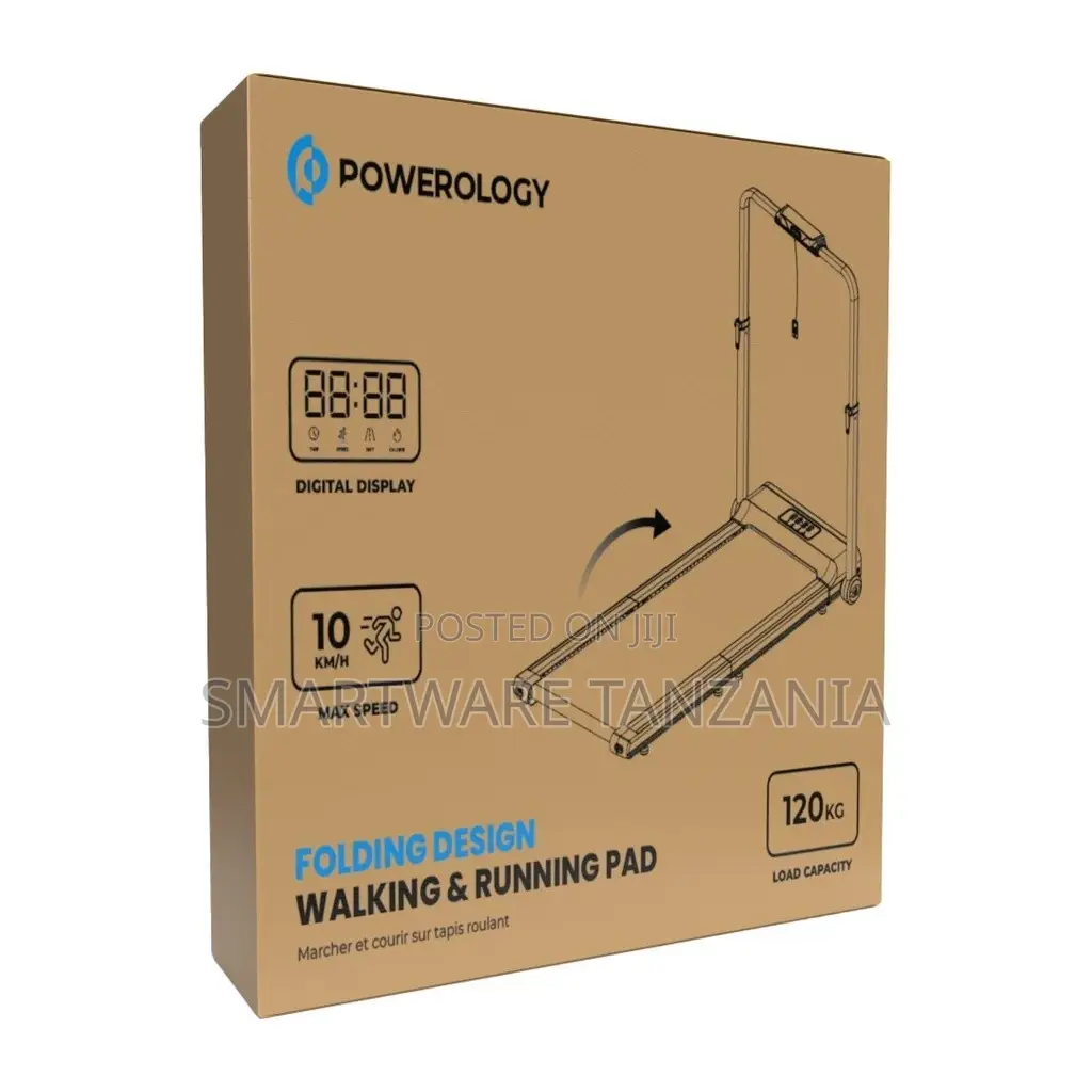 Powerology Folding Design Walking and Running Pad - Black