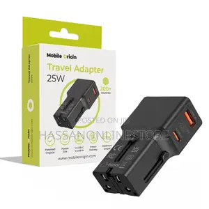 Totu Life Travel Adapter 25w, Eu/Us/Uk/Au Black