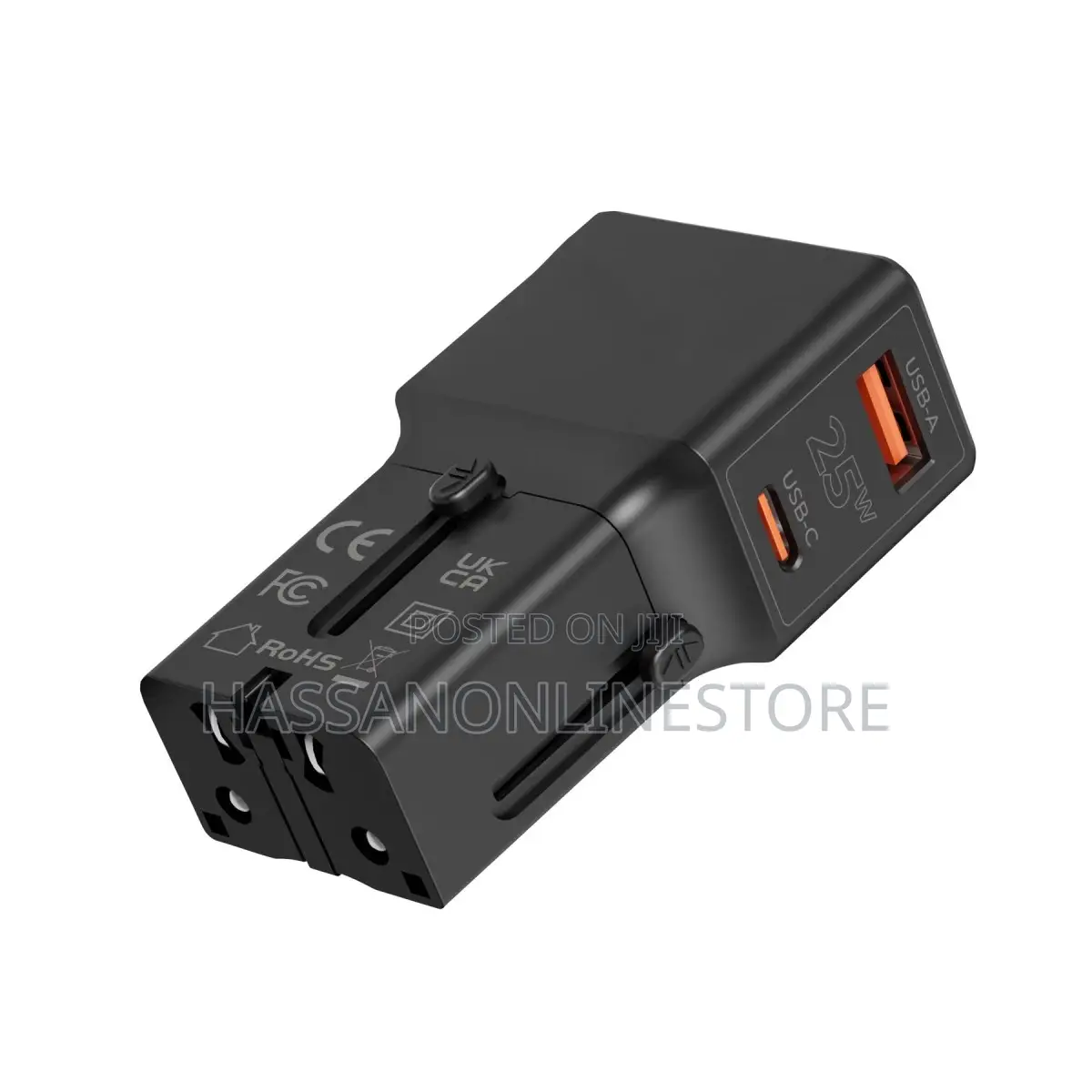 Totu Life Travel Adapter 25w, Eu/Us/Uk/Au Black