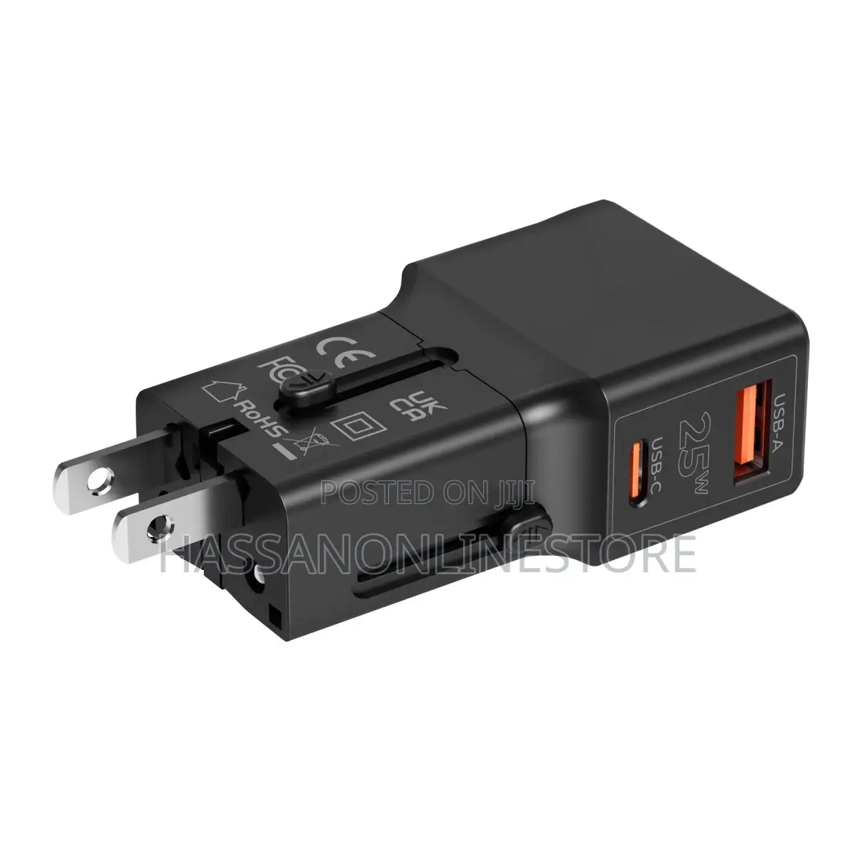 Totu Life Travel Adapter 25w, Eu/Us/Uk/Au Black