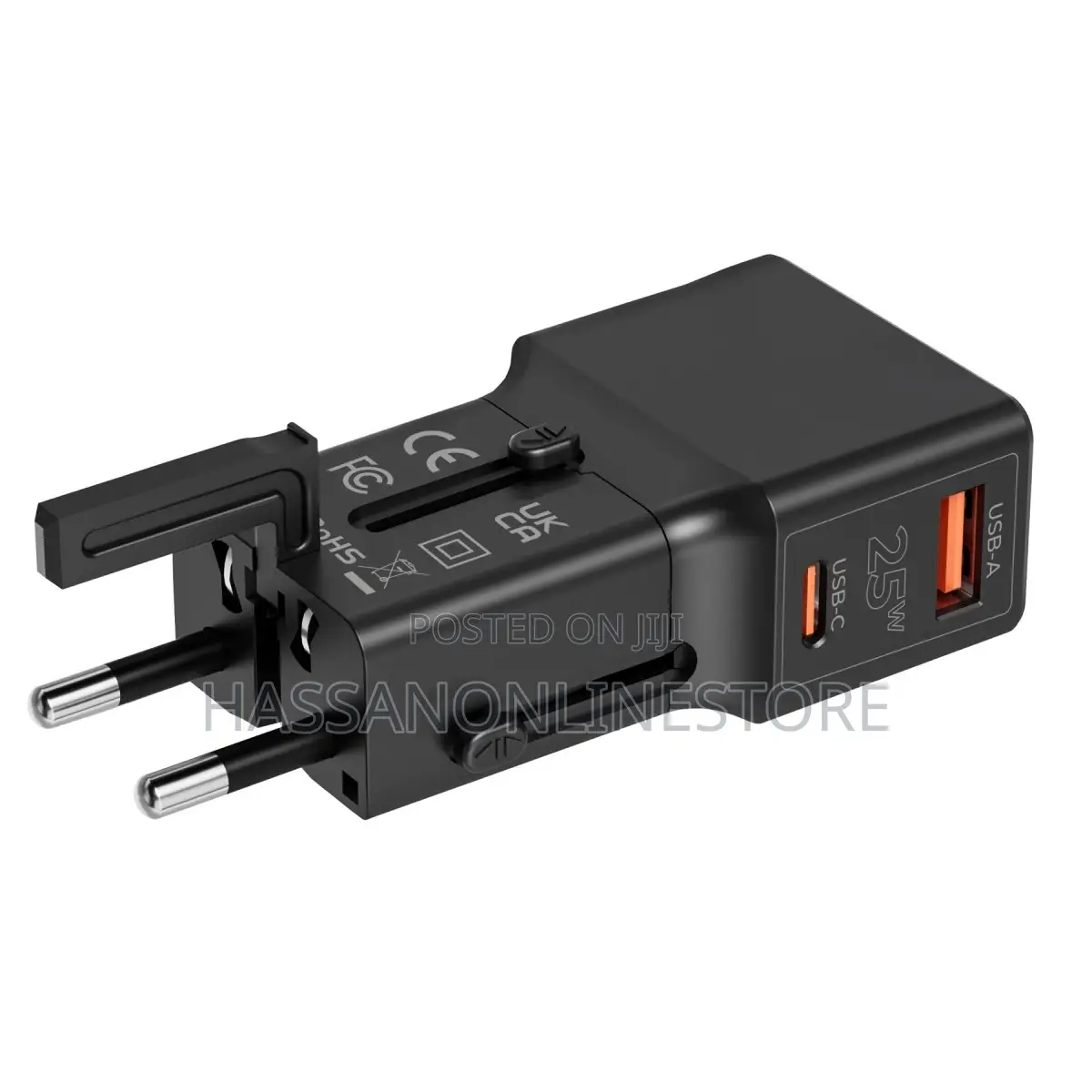 Totu Life Travel Adapter 25w, Eu/Us/Uk/Au Black