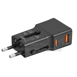 Totu Life Travel Adapter 25w, Eu/Us/Uk/Au Black
