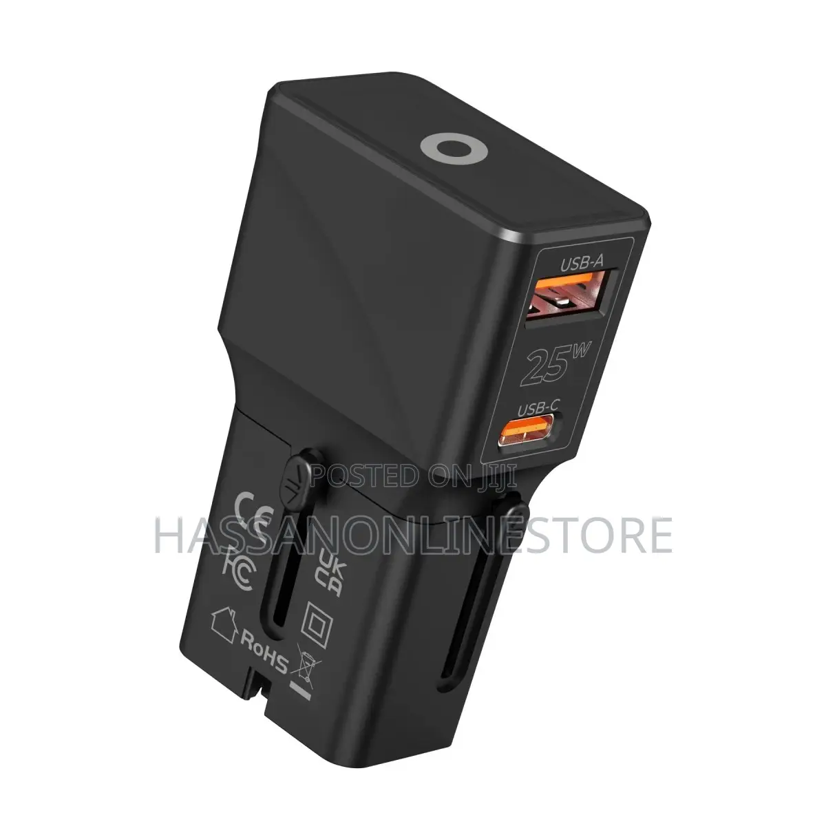 Totu Life Travel Adapter 25w, Eu/Us/Uk/Au Black