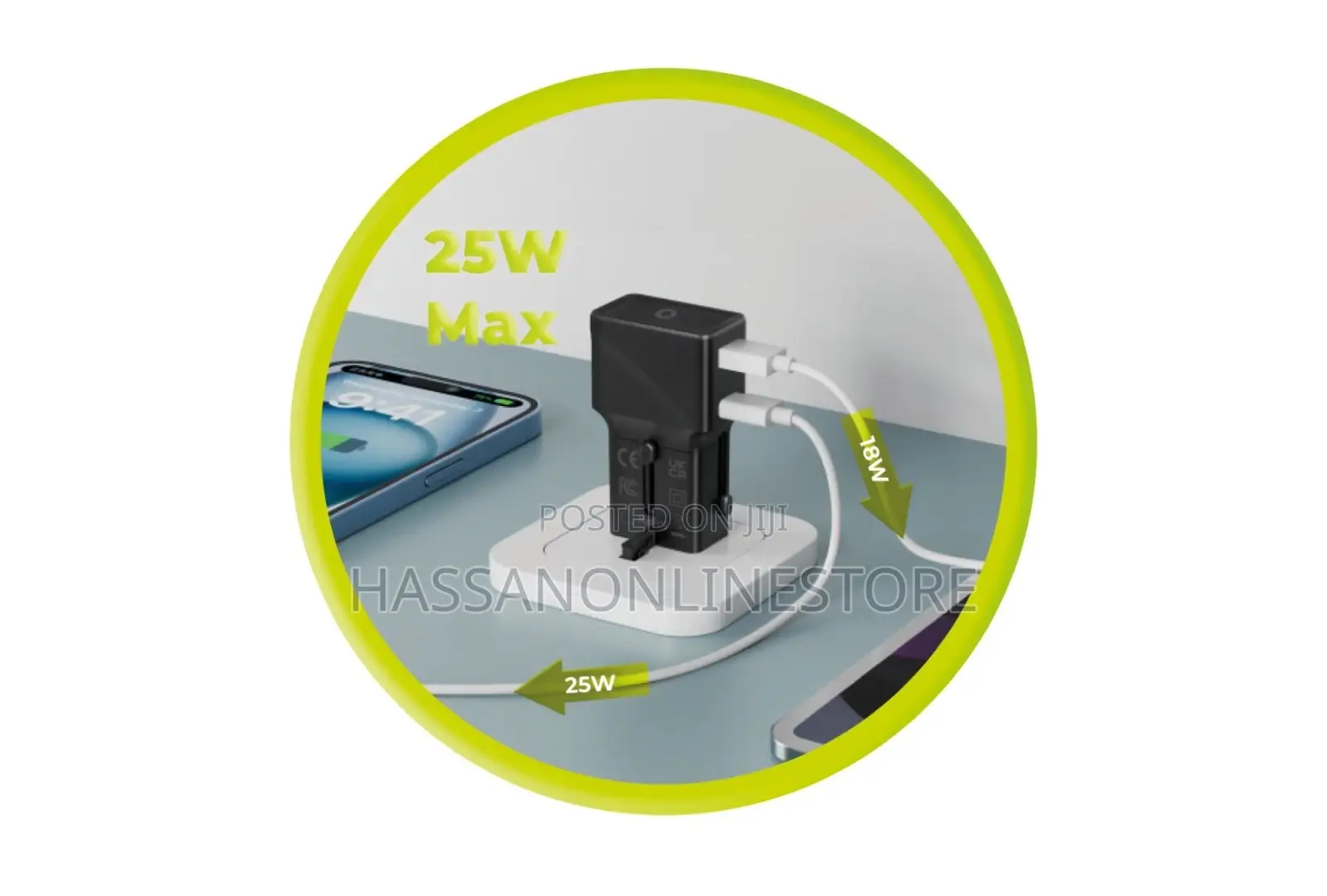 Totu Life Travel Adapter 25w, Eu/Us/Uk/Au Black