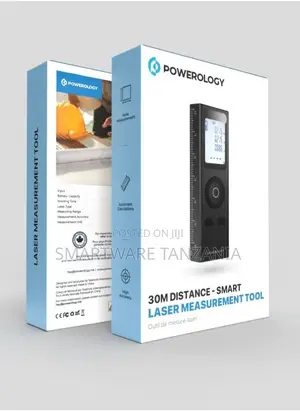 Powerology 30meter Mini Laser Rangefinder With Type-C Connector, Black