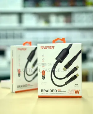 2-in-1 Braided Fast Charging Cable (Usb-C and Lightning)