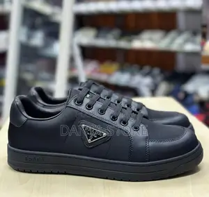 Prada Edge Leather Sneaker Black