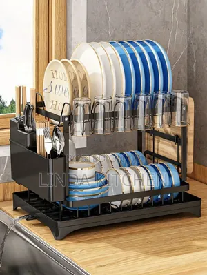 Stainless Steel Dish Rack (Black/White)