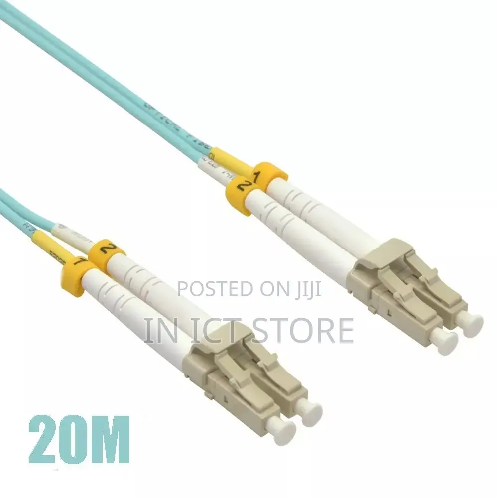 20m Lc-Lc Duplex 50/125 Multimode 10 Gb Fiber Patch Cable Aqua Om3